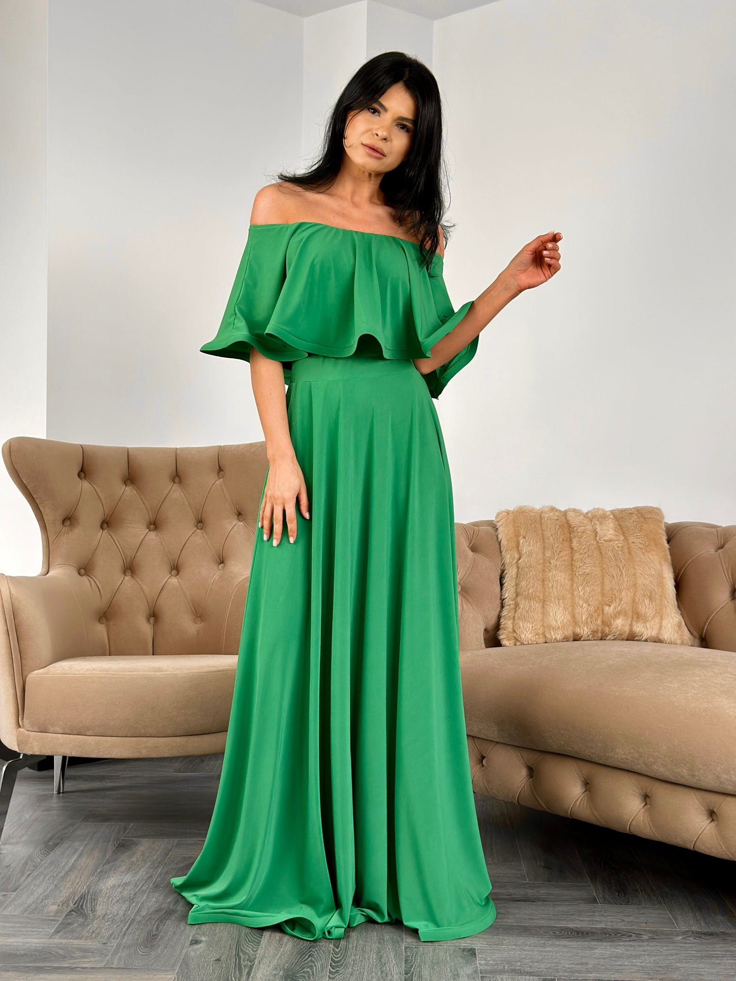 Rochie Lunga ELIZA  - Green Apple