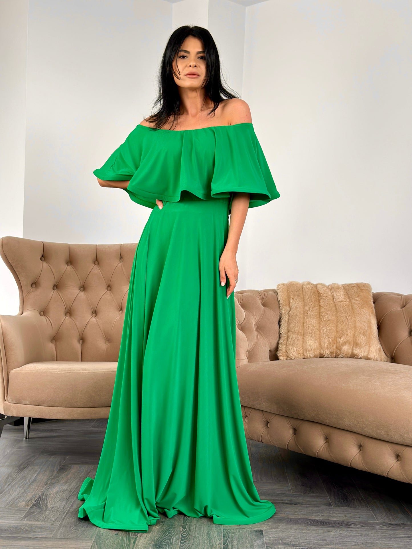 Rochie Lunga ELIZA  - Green Apple