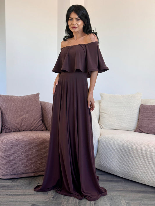 Rochie Lunga ELIZA  - CHOCOLATE