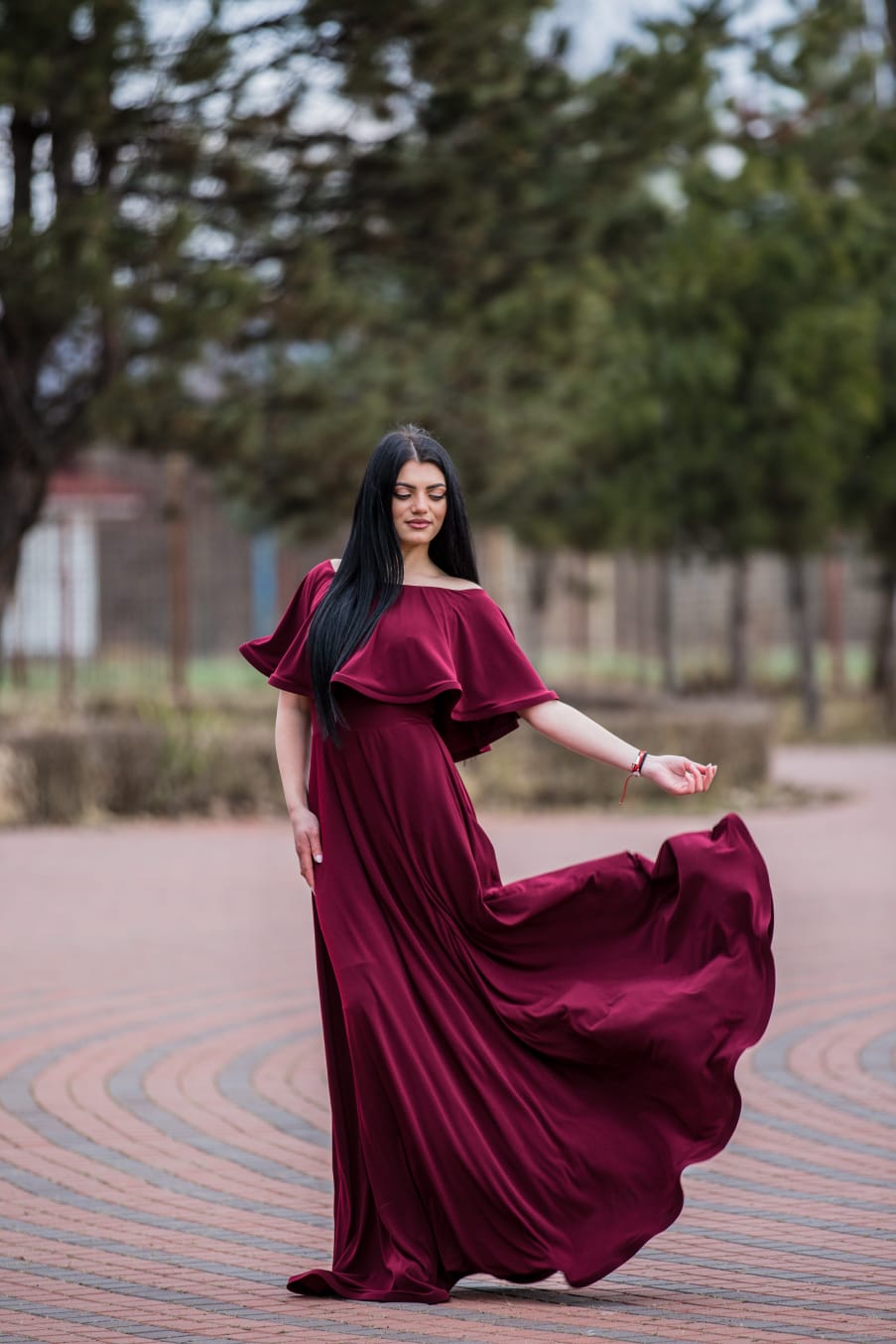 Rochie Lunga ELIZA  - Bordo